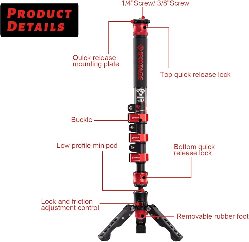 Ifootage Cobra 180 マーク2 カーボン Amazon | 【国内正規品】 iFootage スタンド一脚 COBRA3 C180F-P